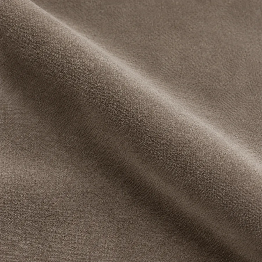 Close-up of muted taupe plain velvet pile